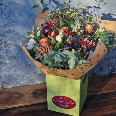 Winterwood Bouquet (Aqua Hand Tied)