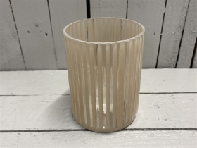 Frosted Lines Beige Vase
