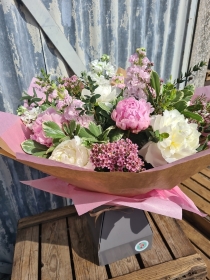 Peony Paradise Aqua Hand Tied